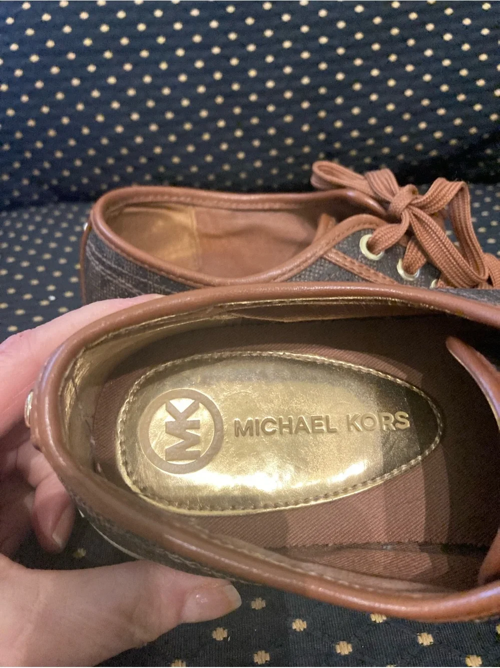Michael Kors Women’s Size 8 Brown Tan Signature MK Sneakers Shoes